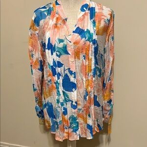 Ruby Rd. Multicolor Floral Blouse, szXL